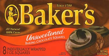 How many ounces are in a square of Baker's chocolate?